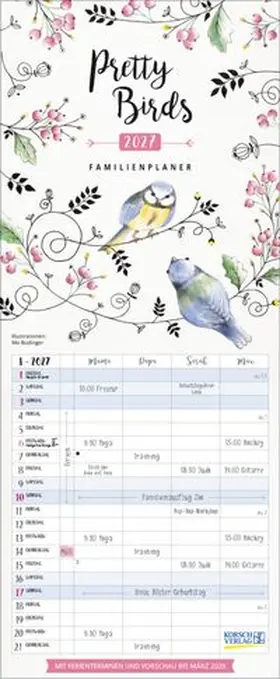  Familienplaner Pretty Birds 2027 | Sonstiges |  Sack Fachmedien
