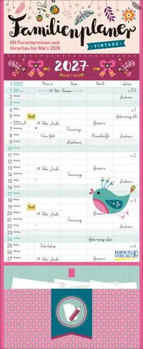  Familienplaner Vintage Zetteltasche 2027 | Sonstiges |  Sack Fachmedien