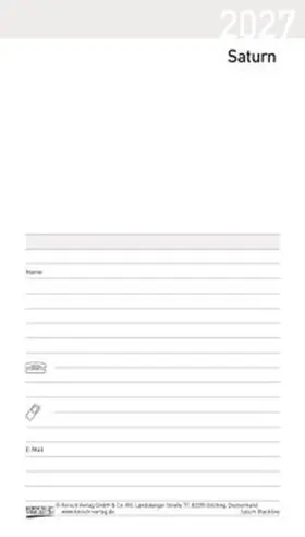  Taschenkalender Saturn Leporello Einlage 2027 | Sonstiges |  Sack Fachmedien