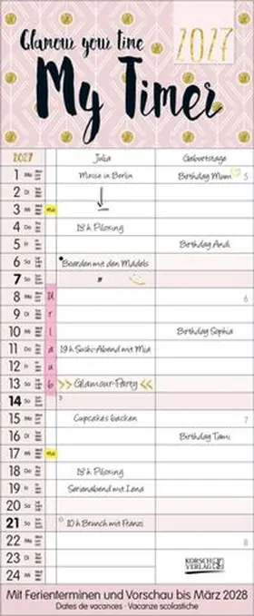  My Timer - Glamour your Time 2027 | Sonstiges |  Sack Fachmedien
