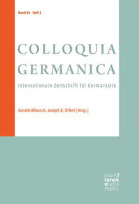 Detre / Moser |  Colloquia Germanica 54, 1 | Buch |  Sack Fachmedien