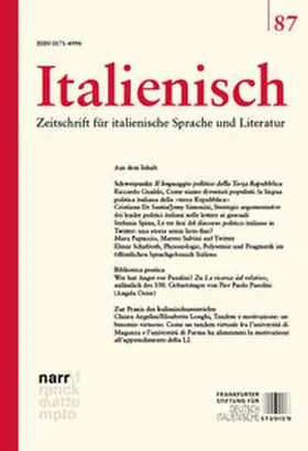 Fesenmeier / Föcking |  Italienisch Band 87 | 44. Jahrgang,  Heft 1 | Buch |  Sack Fachmedien