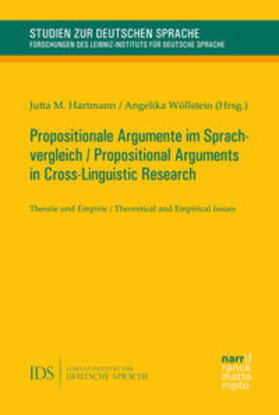 Hartmann / Wöllstein |  Propositionale Argumente im Sprachvergleich / Propositional Arguments in Cross-Linguistic Research | Buch |  Sack Fachmedien
