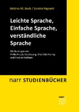 Bock / Pappert |  Leichte Sprache, Einfache Sprache, verständliche Sprache | eBook | Sack Fachmedien