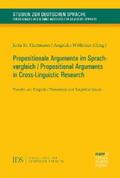 Hartmann / Wöllstein |  Propositionale Argumente im Sprachvergleich / Propositional Arguments in Cross-Linguistic Research | eBook | Sack Fachmedien