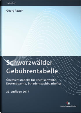 Patzelt | Schwarzwälder Gebührentabelle | Buch | 978-3-8240-1499-6 | sack.de