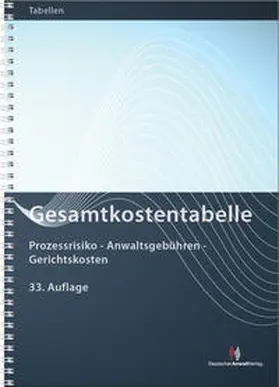  Gesamtkostentabelle | Buch |  Sack Fachmedien