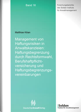 Kilian | Management von Haftungsrisiken in Anwaltskanzleien | Buch | sack.de