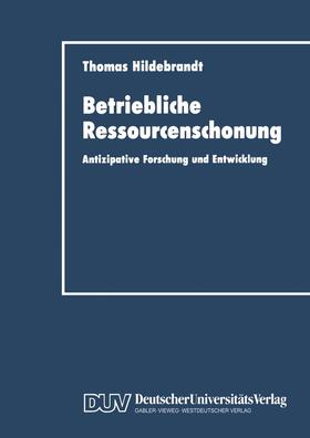 Hildebrandt | Betriebliche Ressourcenschonung | Buch | 978-3-8244-0135-2 | sack.de