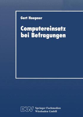 Computereinsatz bei Befragungen | Buch | 978-3-8244-0206-9 | sack.de