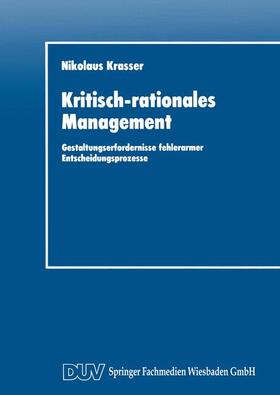 Kritisch-rationales Management | Buch | 978-3-8244-0240-3 | sack.de