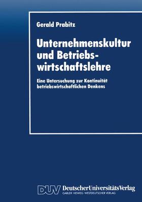 Unternehmenskultur und Betriebswirtschaftslehre | Buch | 978-3-8244-0303-5 | sack.de