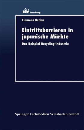 Eintrittsbarrieren in japanische Märkte | Buch | 978-3-8244-0426-1 | sack.de