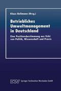  Betriebliches Umweltmanagement in Deutschland | Buch |  Sack Fachmedien