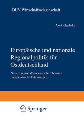 Klaphake | Klaphake, A: Europäische und nationale Regionalpolitik für O | Buch | 978-3-8244-0529-9 | sack.de