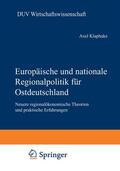 Klaphake |  Klaphake, A: Europäische und nationale Regionalpolitik für O | Buch |  Sack Fachmedien