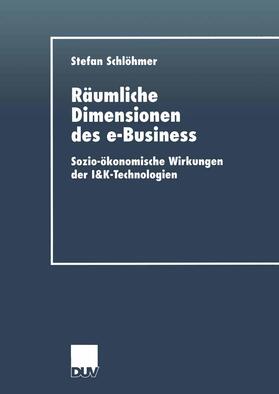 Schlöhmer | Schlöhmer, S: Räumliche Dimensionen des e-Business | Buch | 978-3-8244-0581-7 | sack.de