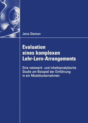 Siemon |  Evaluation eines komplexen Lehr-Lern-Arrangements | Buch |  Sack Fachmedien