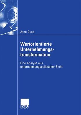 Duss |  Duss, A: Wertorientierte Unternehmungstransformation | Buch |  Sack Fachmedien