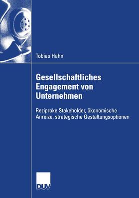 Hahn | Hahn, T: Gesellschaftliches Engagement von Unternehmen | Buch | 978-3-8244-0840-5 | sack.de
