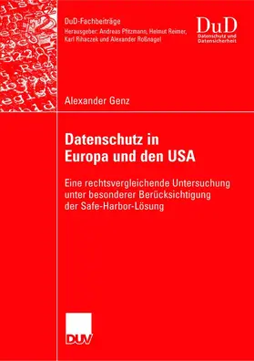 Genz |  Datenschutz in Europa und den USA | Buch |  Sack Fachmedien
