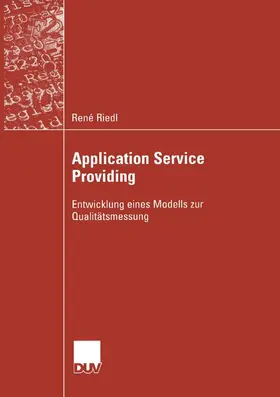 Riedl |  Application Service Providing | Buch |  Sack Fachmedien