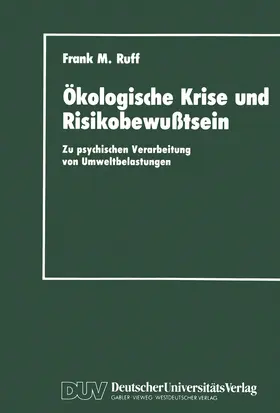 Ruff |  Ökologische Krise und Risikobewußtsein | Buch |  Sack Fachmedien