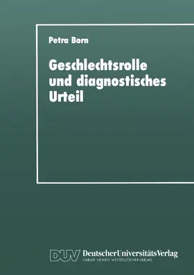 Born |  Geschlechtsrolle und diagnostisches Urteil | Buch |  Sack Fachmedien