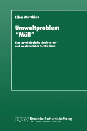 Matthies |  Umweltproblem "Müll" | Buch |  Sack Fachmedien