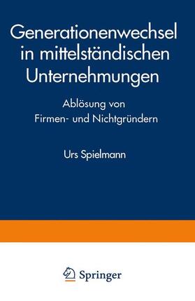 Generationenwechsel in mittelständischen Unternehmungen | Buch | 978-3-8244-6026-7 | sack.de