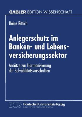  Anlegerschutz im Banken- und Lebensversicherungssektor | Buch |  Sack Fachmedien