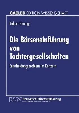  Die Börseneinführung von Tochtergesellschaften | Buch |  Sack Fachmedien