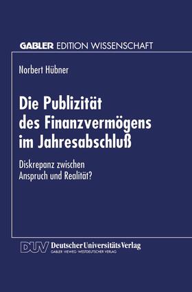 Publizität des Finanzvermögens im Jahresabschluß | Buch | 978-3-8244-6220-9 | sack.de
