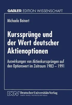  Kurssprünge und der Wert deutscher Aktienoptionen | Buch |  Sack Fachmedien