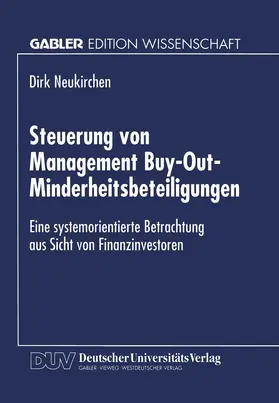  Steuerung von Management Buy-Out-Minderheitsbeteiligungen | Buch |  Sack Fachmedien