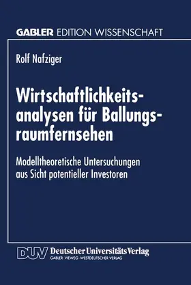  Wirtschaftlichkeitsanalysen für Ballungsraumfernsehen | Buch |  Sack Fachmedien
