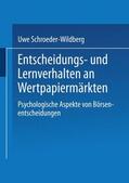 Schroeder-Wildberg |  Schroeder-Wildberg, U: Entscheidungs- und Lernverhalten an W | Buch |  Sack Fachmedien
