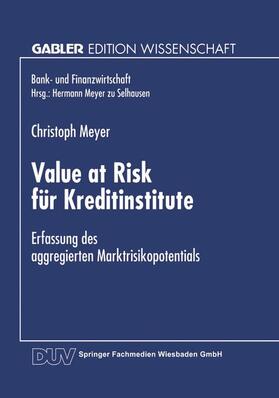 Meyer |  Meyer, C: Value at Risk für Kreditinstitute | Buch |  Sack Fachmedien