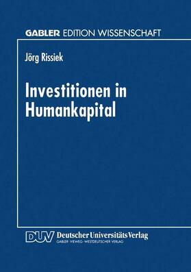 Investitionen in Humankapital | Buch | 978-3-8244-6812-6 | sack.de