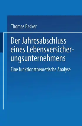  Der Jahresabschluss eines Lebensversicherungsunternehmens | Buch |  Sack Fachmedien