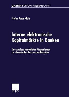 Interne elektronische Kapitalmärkte in Banken | Buch | 978-3-8244-7015-0 | sack.de