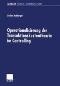 Hohberger |  Hohberger, S: Operationalisierung der Transaktionskostentheo | Buch |  Sack Fachmedien