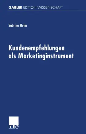 Helm |  Kundenempfehlungen als Marketinginstrument | Buch |  Sack Fachmedien