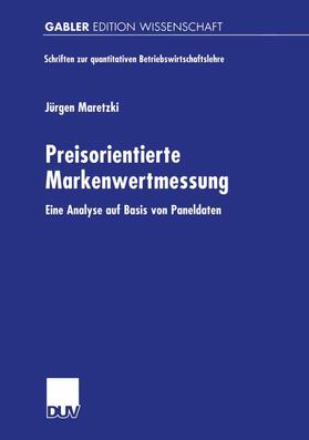 Maretzki |  Maretzki, J: Preisorientierte Markenwertmessung | Buch |  Sack Fachmedien
