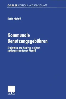 Niehoff |  Kommunale Benutzungsgebühren | Buch |  Sack Fachmedien