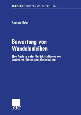 Bohn |  Bewertung von Wandelanleihen | Buch |  Sack Fachmedien