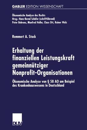 Stock | Stock, R: Erhaltung der finanziellen Leistungskraft gemeinnü | Buch | sack.de