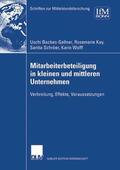 Backes-Gellner / Schröer / Kay |  Backes-Gellner, U: Mitarbeiterbeteiligung in kleinen und mit | Buch |  Sack Fachmedien