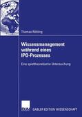 Röhling |  Röhling, T: Wissensmanagement während eines IPO-Prozesses | Buch |  Sack Fachmedien