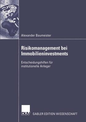 Baumeister | Risikomanagement bei Immobilieninvestments | Buch | 978-3-8244-7998-6 | sack.de